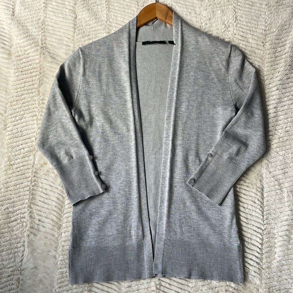 CYRUS 3/4 Sleeve Open Cardigan Sweater - Small Grey